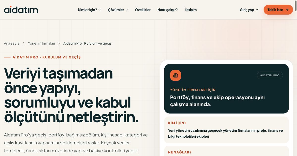 Aidatım yönetim yazılımı veri aktarımı rehberi kapak görünümü